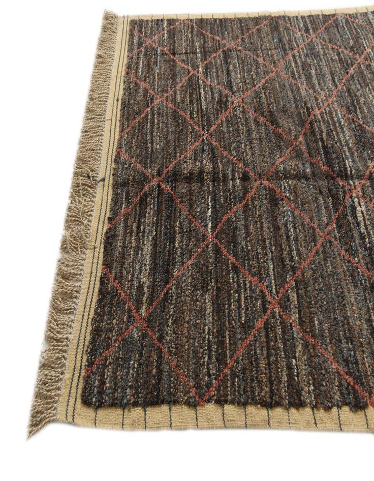 Detail image of 6' 2 x 9' 6  Hand Knotted Moroccan Wool Rug