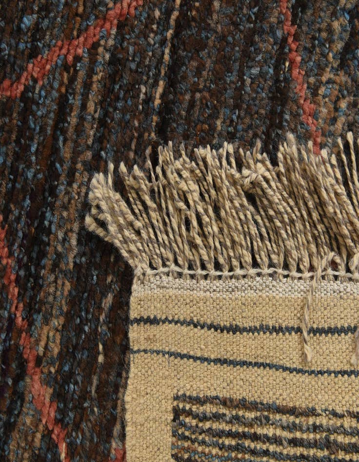 Detail image of 6' 2 x 9' 6  Hand Knotted Moroccan Wool Rug