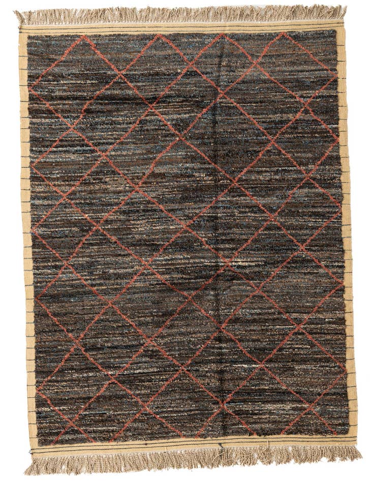Detail image of 6' 2 x 9' 6 Hand Knotted Moroccan Wool Rug