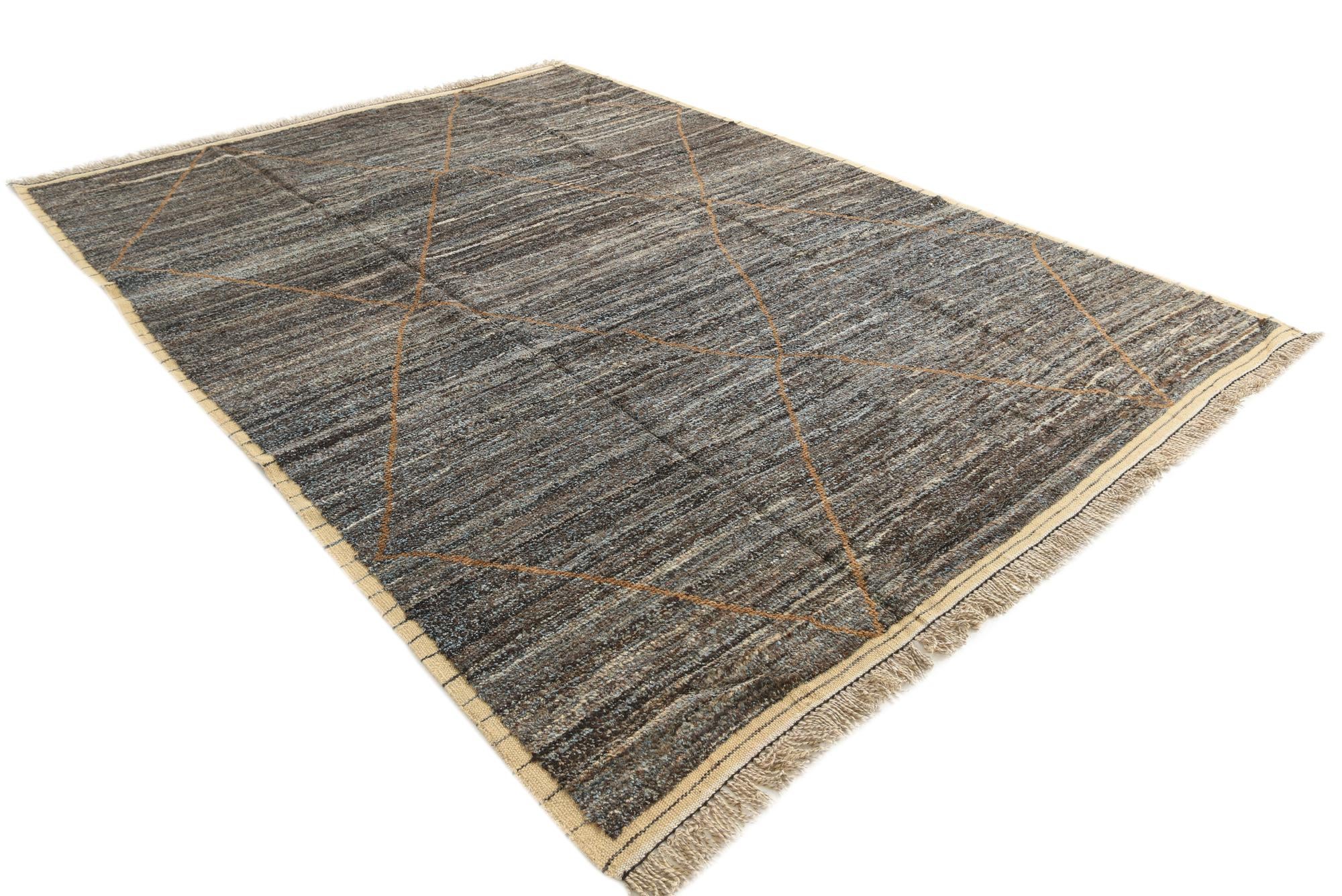 9' 3 x 12' 2 Hand Knotted Moroccan Wool Rug