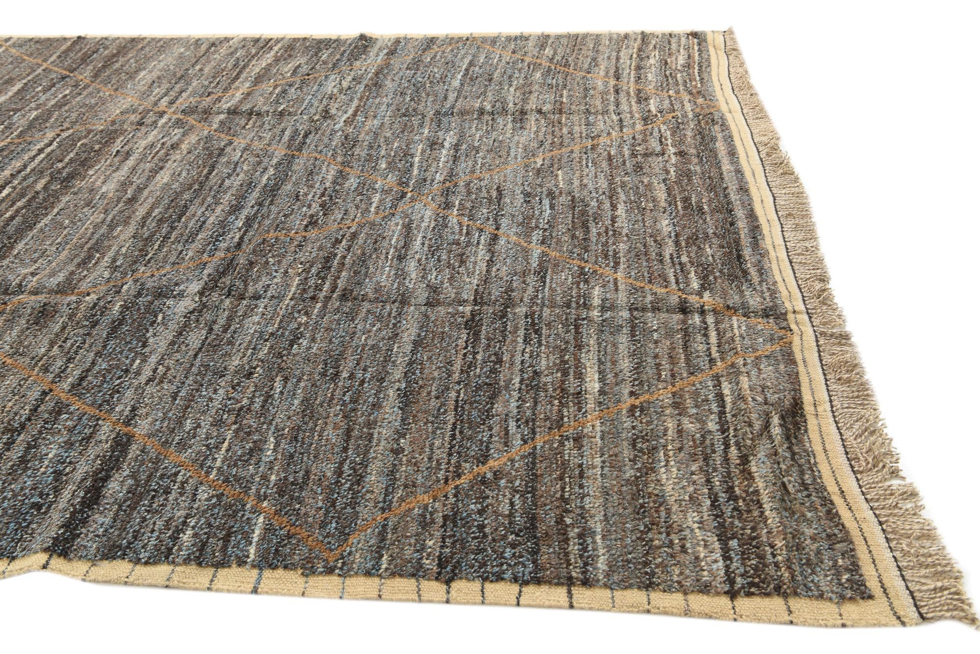 9' 3 x 12' 2 Hand Knotted Moroccan Wool Rug