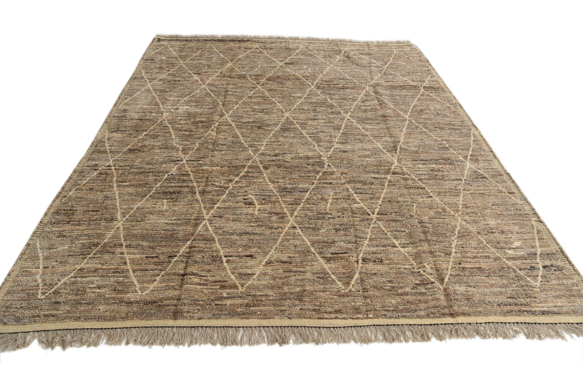 8' 5 x 10' 5 Hand Knotted Moroccan Wool Rug