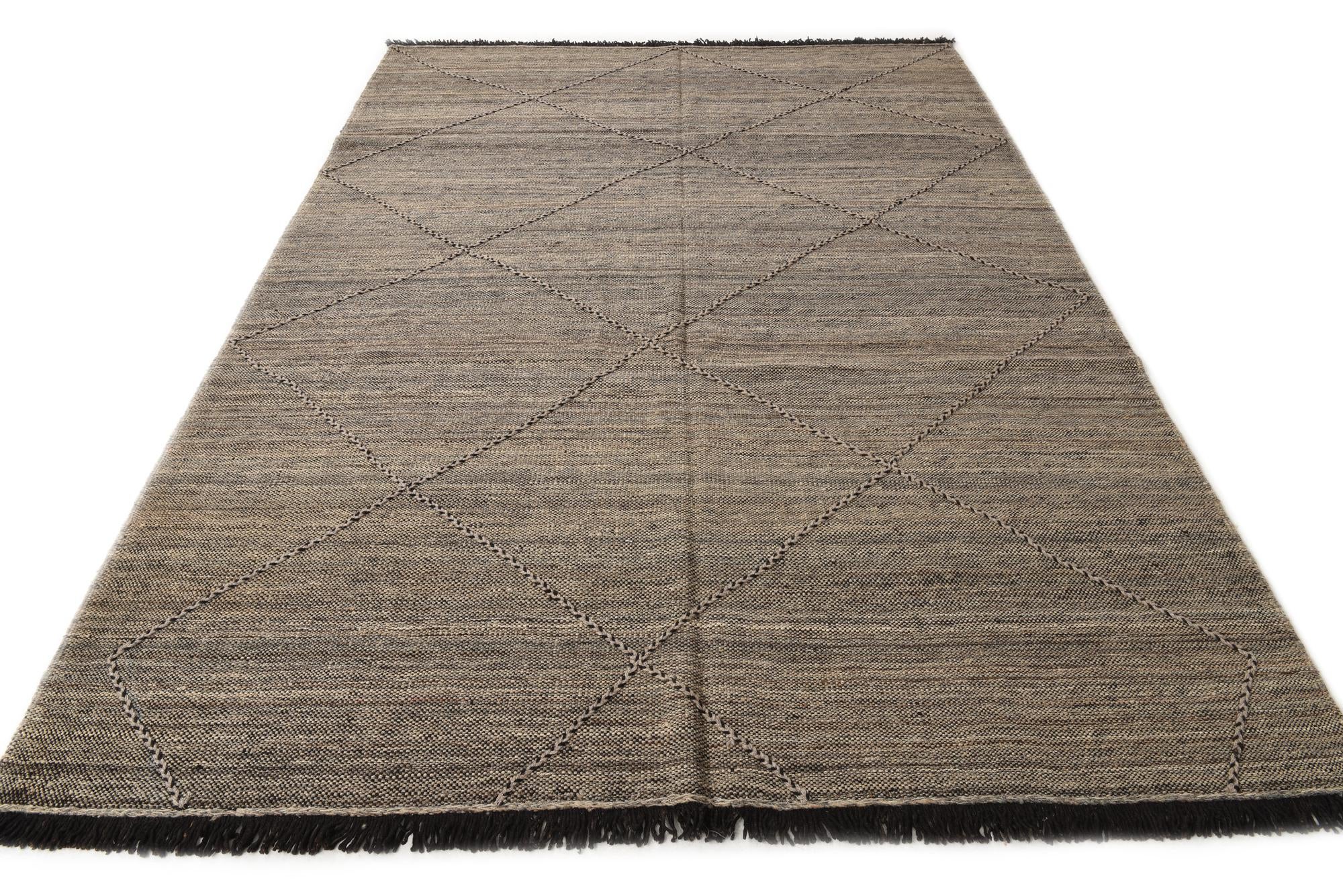 7' x 9' 8 Hand Knotted Moroccan Wool Rug