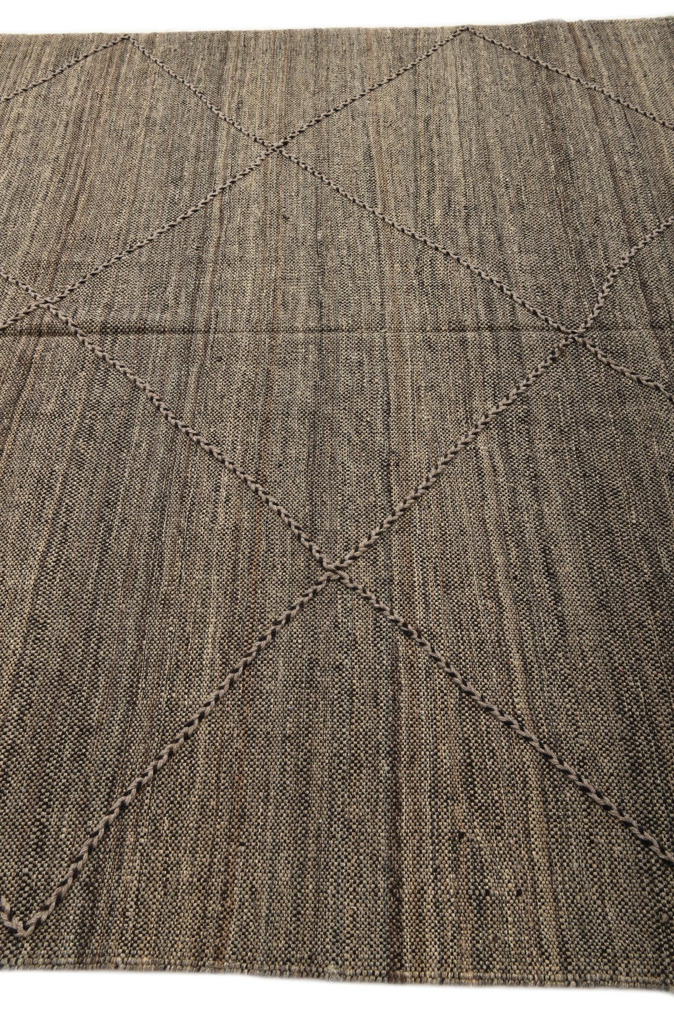 7' x 9' 8 Hand Knotted Moroccan Wool Rug