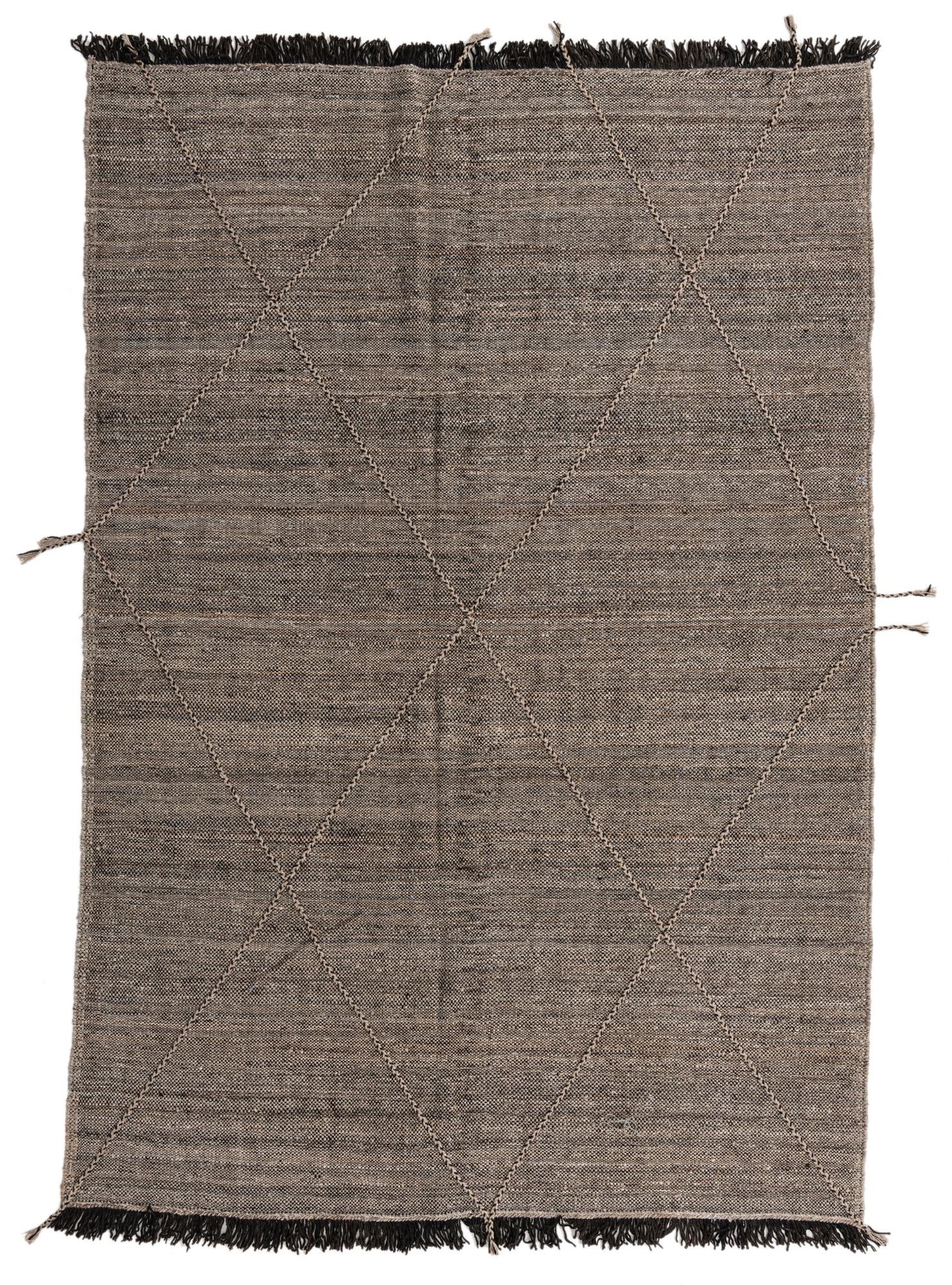 6' 8 x 9' 8 Hand Knotted Moroccan Wool Rug