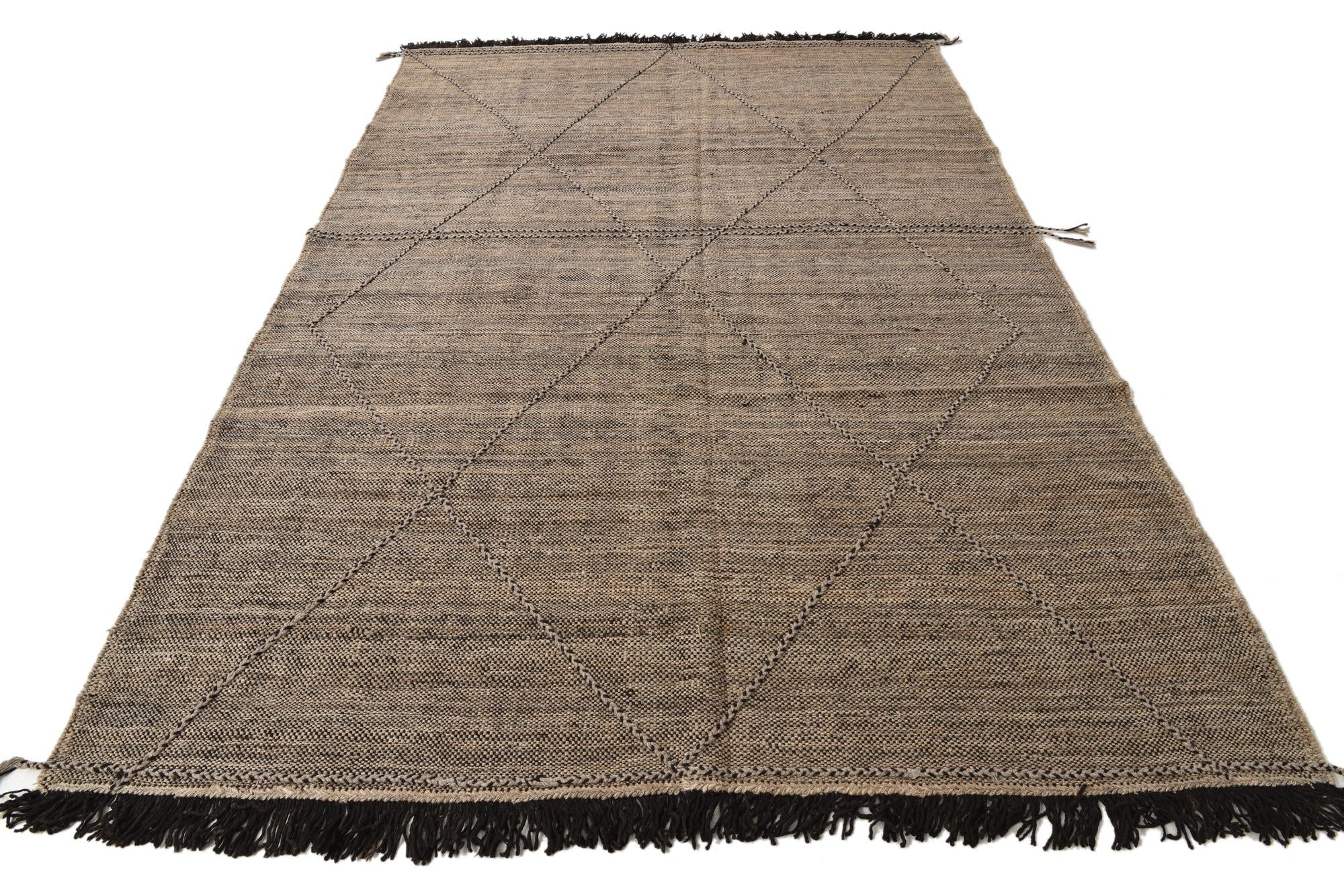 6' 7 x 9' 9 Hand Knotted Moroccan Wool Rug