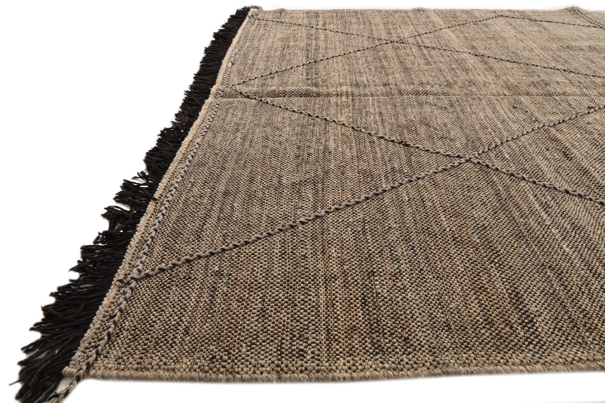 6' 7 x 9' 9 Hand Knotted Moroccan Wool Rug