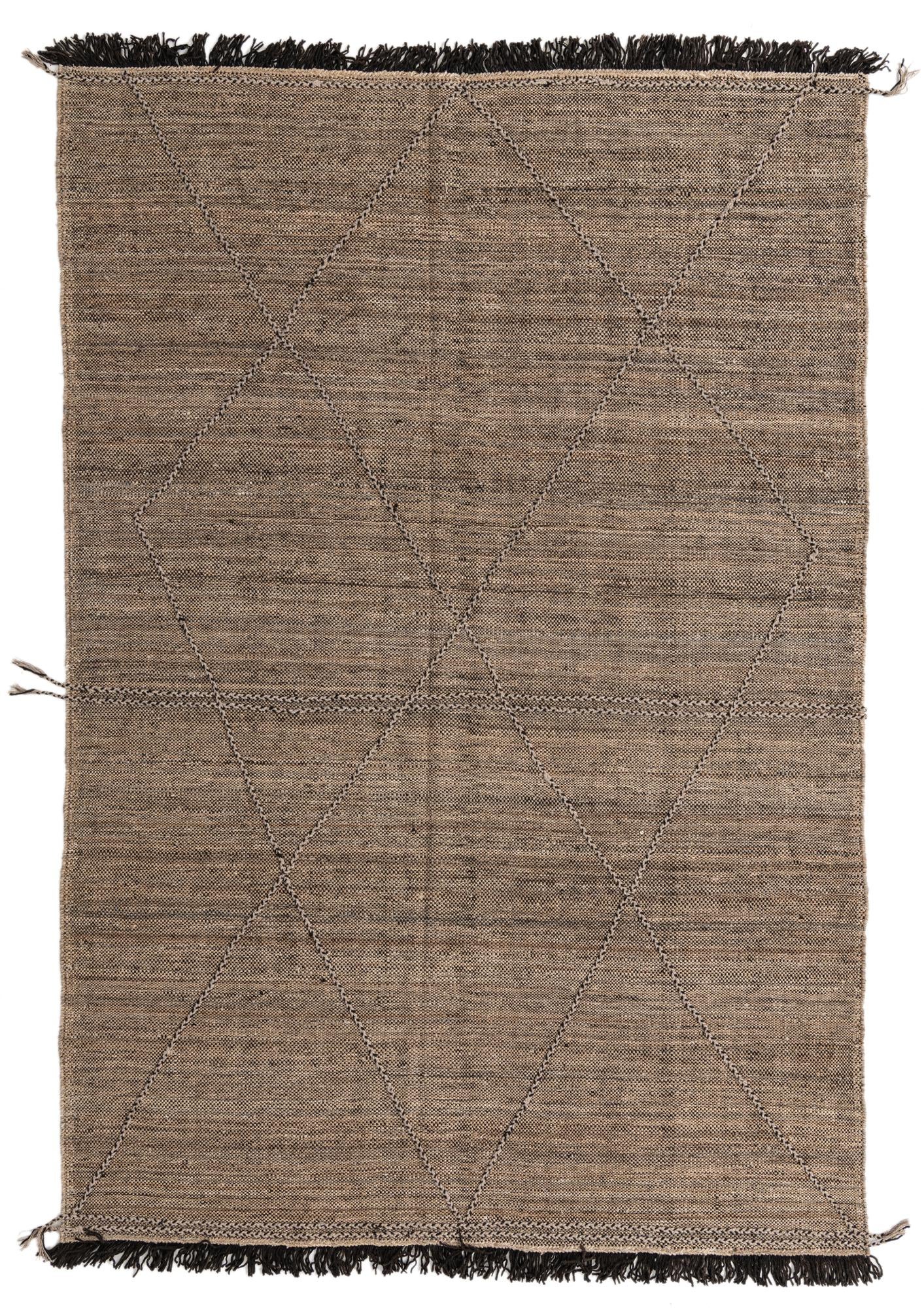 6' 7 x 9' 9 Hand Knotted Moroccan Wool Rug