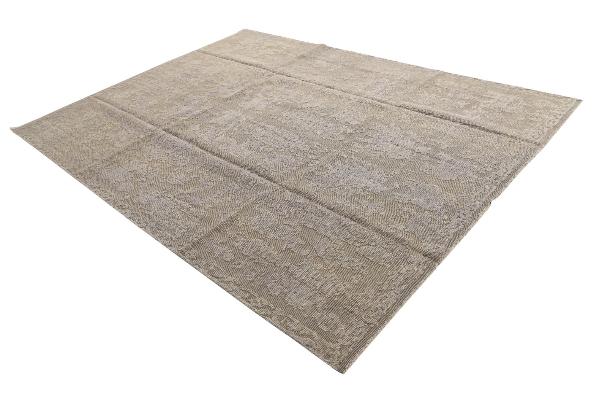 8' x 10' 9 Hand Knotted Moroccan Wool Rug