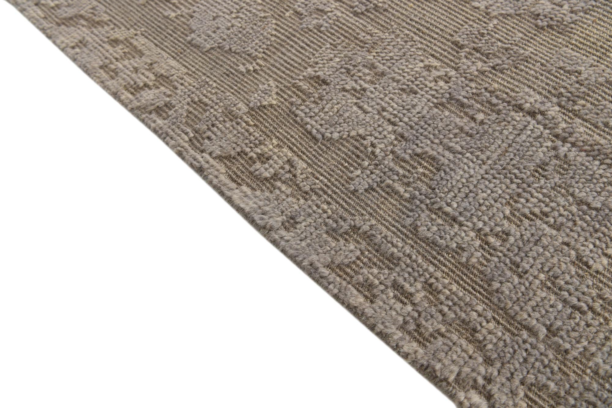 8' x 10' 9 Hand Knotted Moroccan Wool Rug