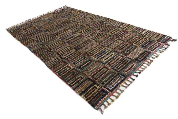6' 4 x 10' 7 Hand Knotted Moroccan Wool Rug