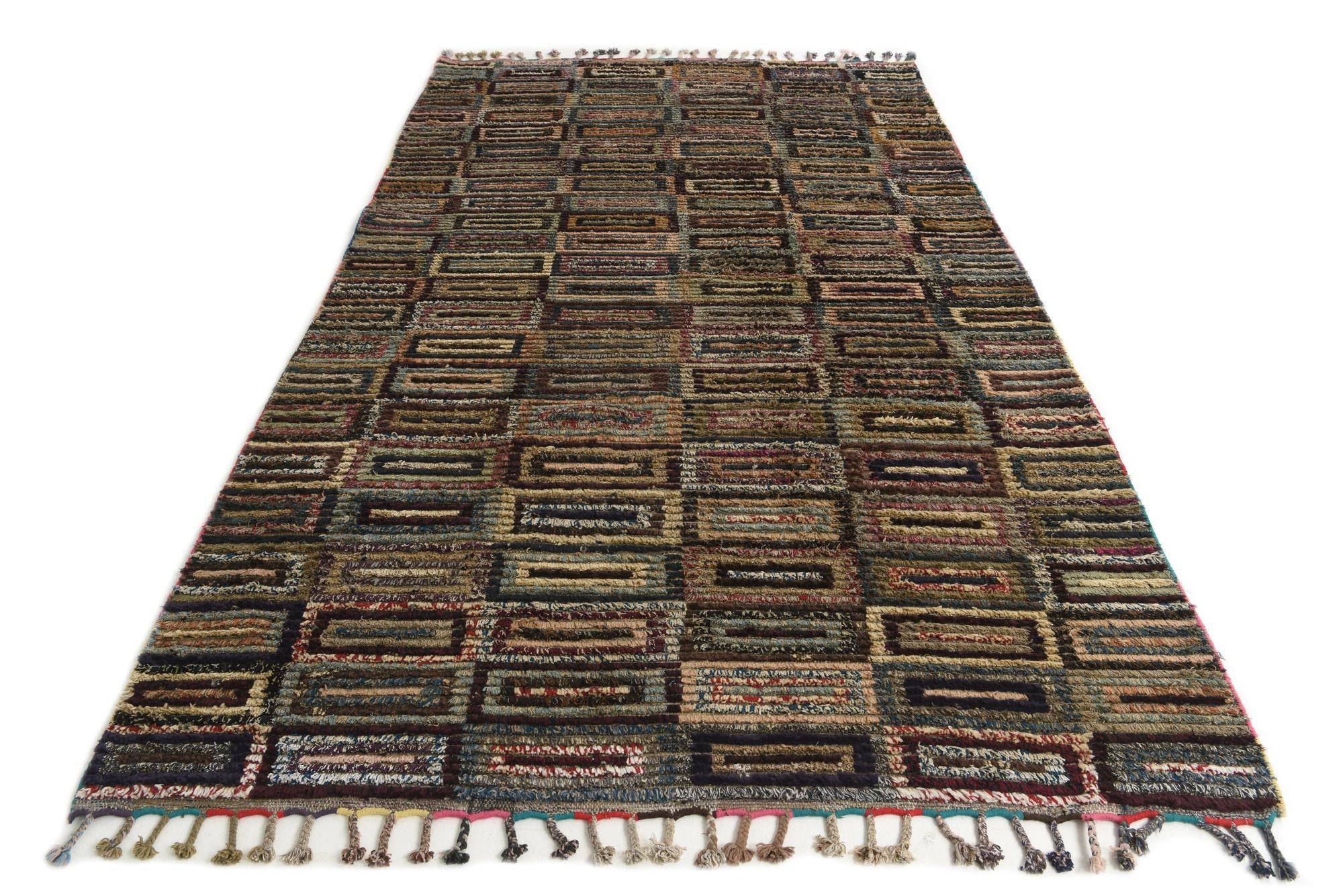 6' 4 x 10' 7 Hand Knotted Moroccan Wool Rug