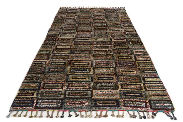 Detail image of 6' 4 x 10' 7 Hand Knotted Moroccan Wool Rug
