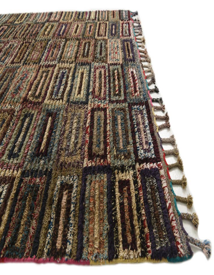 Detail image of 6' 4 x 10' 7  Hand Knotted Moroccan Wool Rug