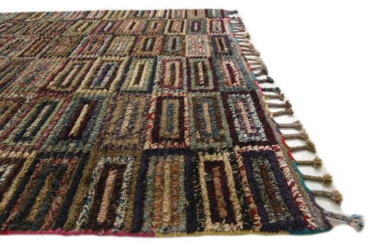 Detail image of 6' 4 x 10' 7 Hand Knotted Moroccan Wool Rug