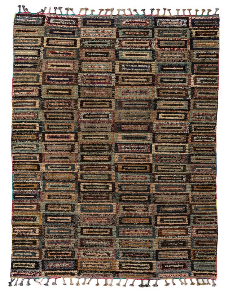 Detail image of 6' 4 x 10' 7 Hand Knotted Moroccan Wool Rug