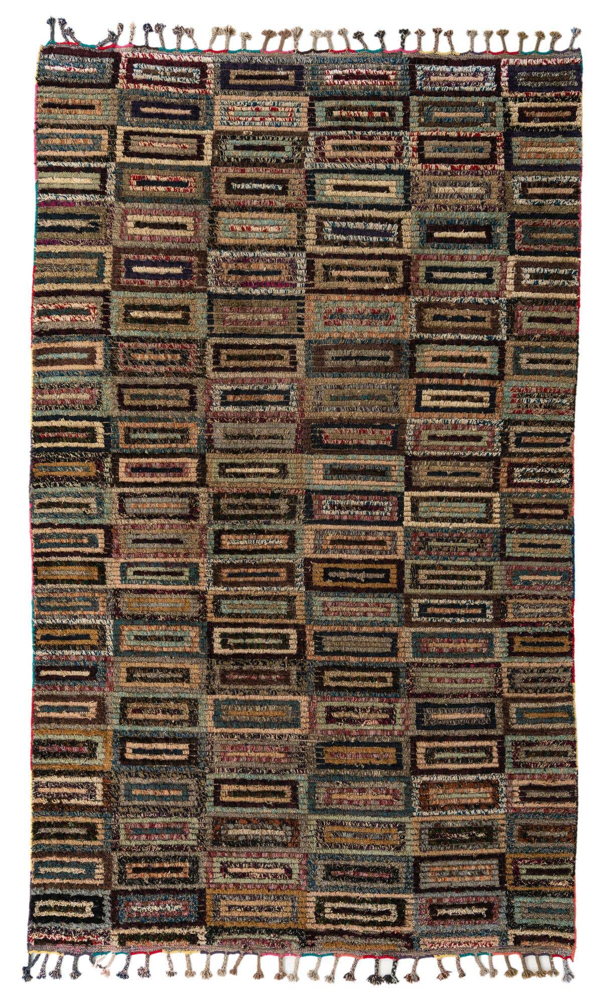 6' 4 x 10' 7 Hand Knotted Moroccan Wool Rug
