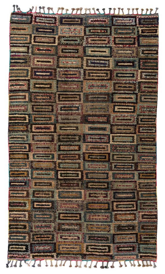 Detail image of 6' 4 x 10' 7 Hand Knotted Moroccan Wool Rug