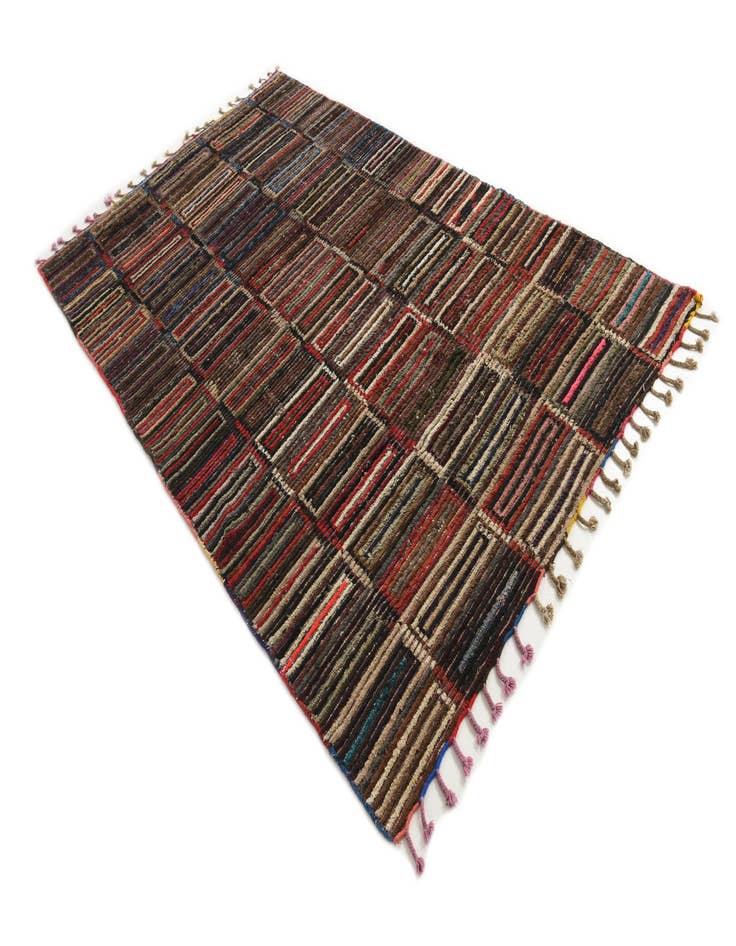 Detail image of 5' 10 x 9' 9 Hand Knotted Moroccan Wool Rug