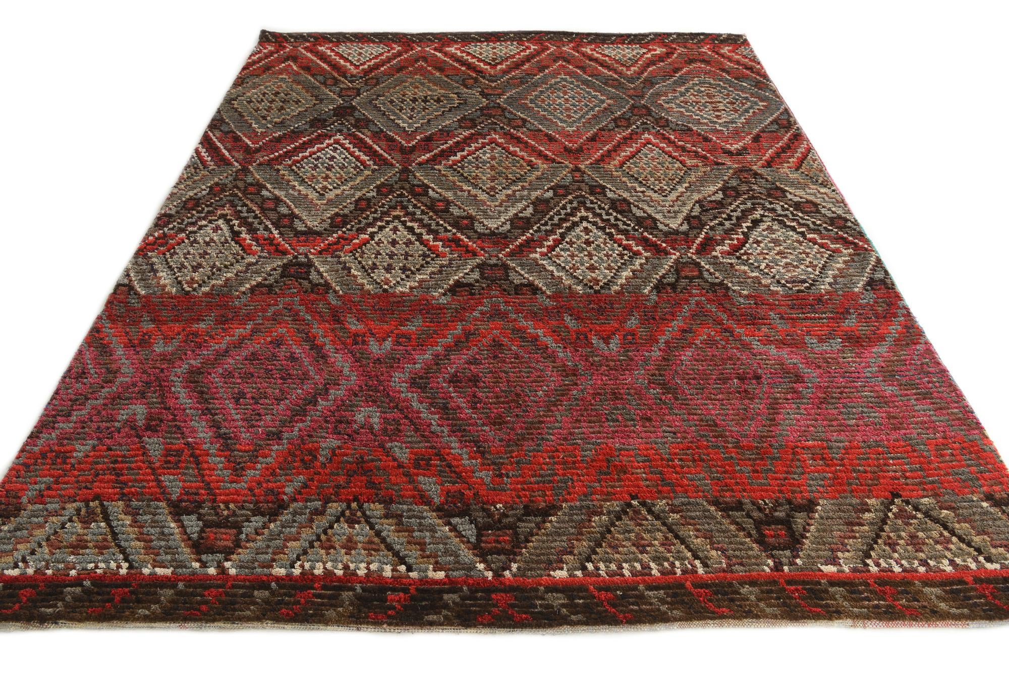 7' 8 x 9' 8 Hand Knotted Moroccan Wool Rug