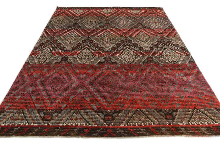 7' 8 x 9' 8 Hand Knotted Moroccan Wool Rug