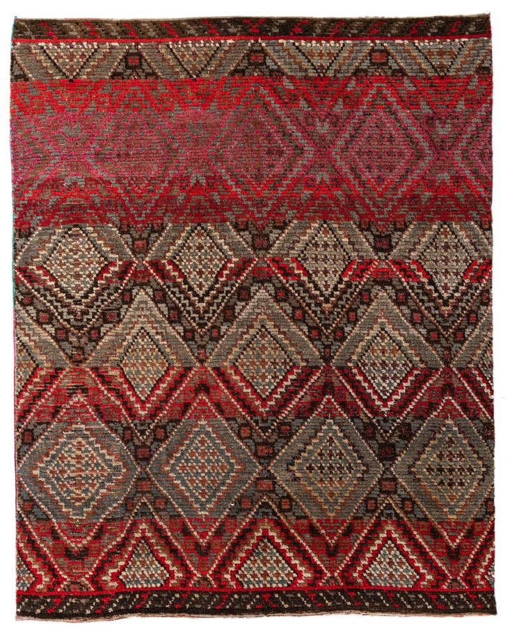 Detail image of 7' 8 x 9' 8 Hand Knotted Moroccan Wool Rug