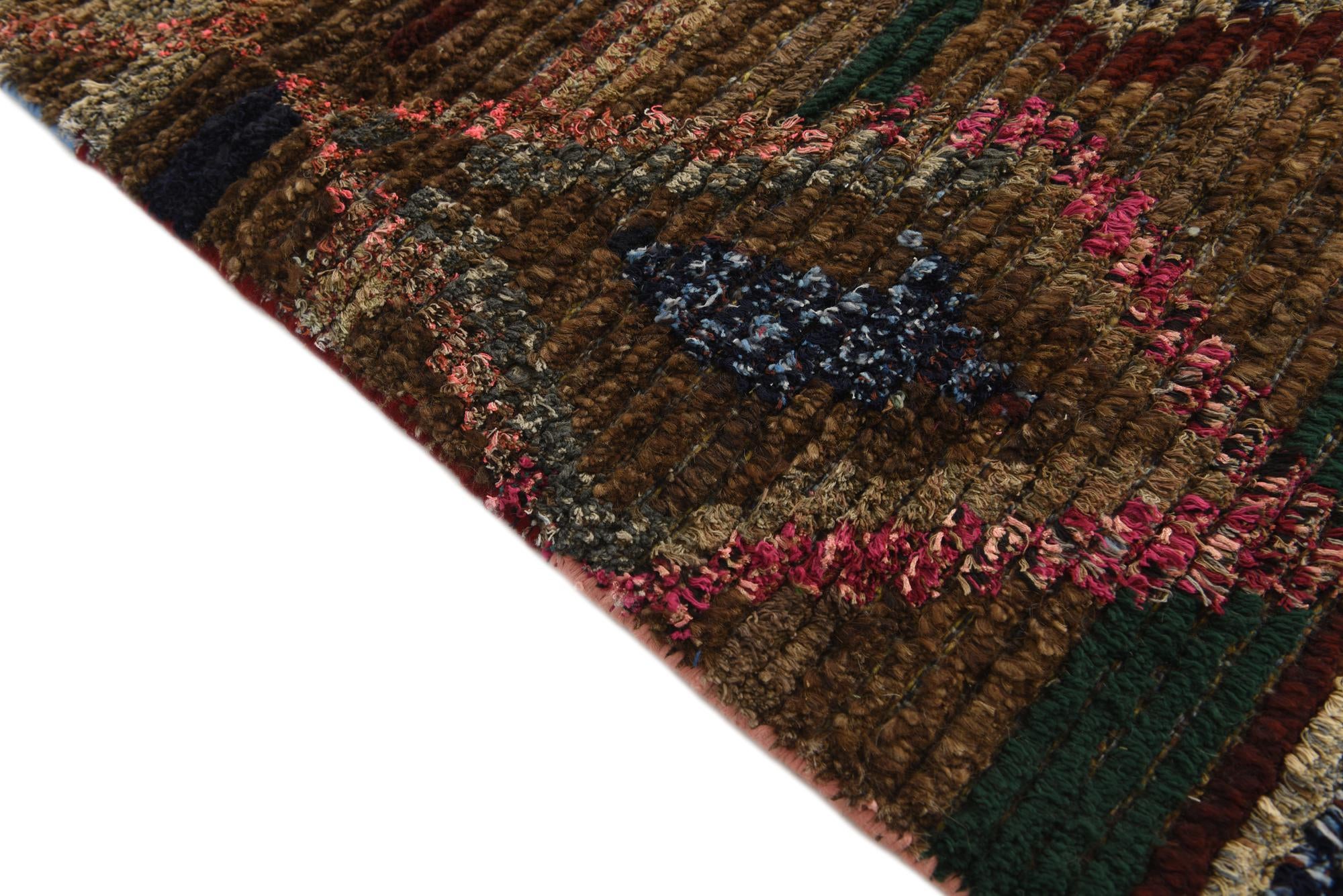 6' 9 x 9' 9 Hand Knotted Moroccan Wool Rug