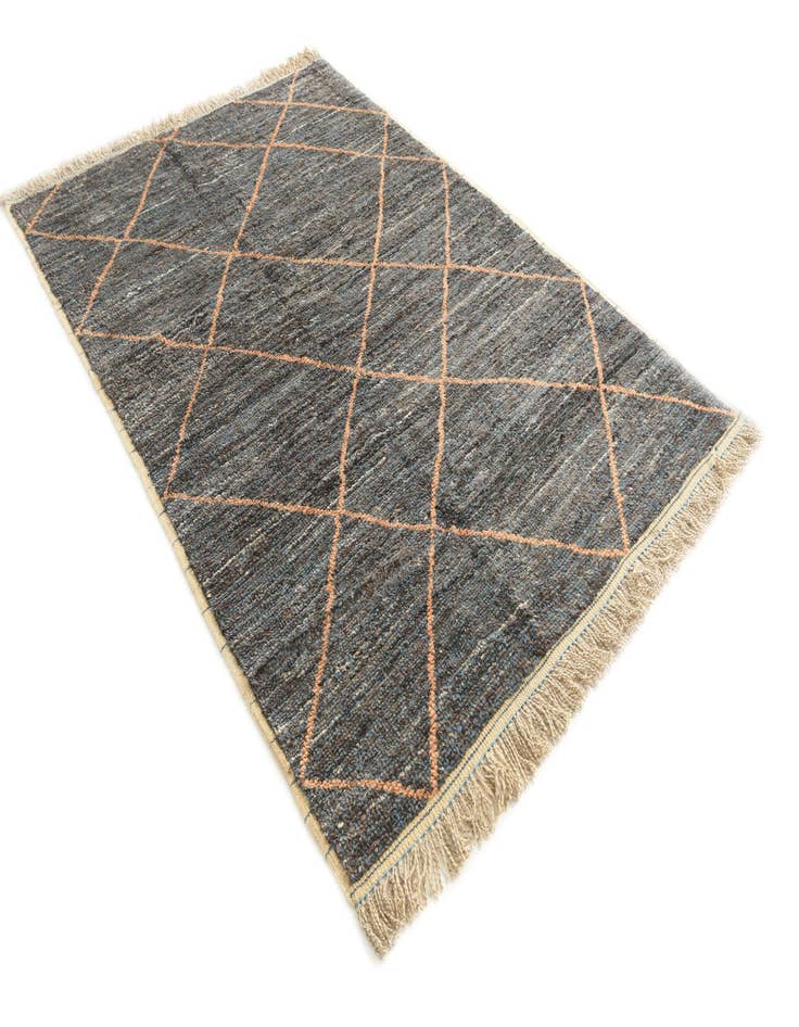 Detail image of 6' 2 x 9'  Hand Knotted Moroccan Wool Rug