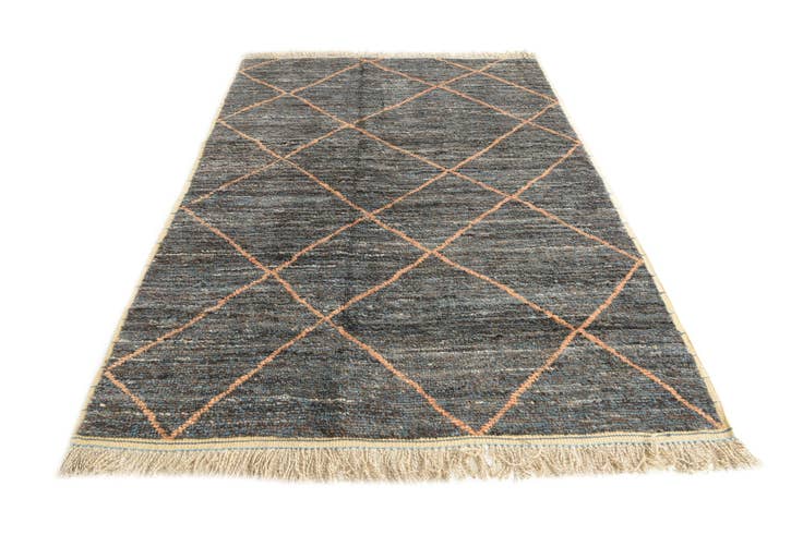 Detail image of 6' 2 x 9' Hand Knotted Moroccan Wool Rug