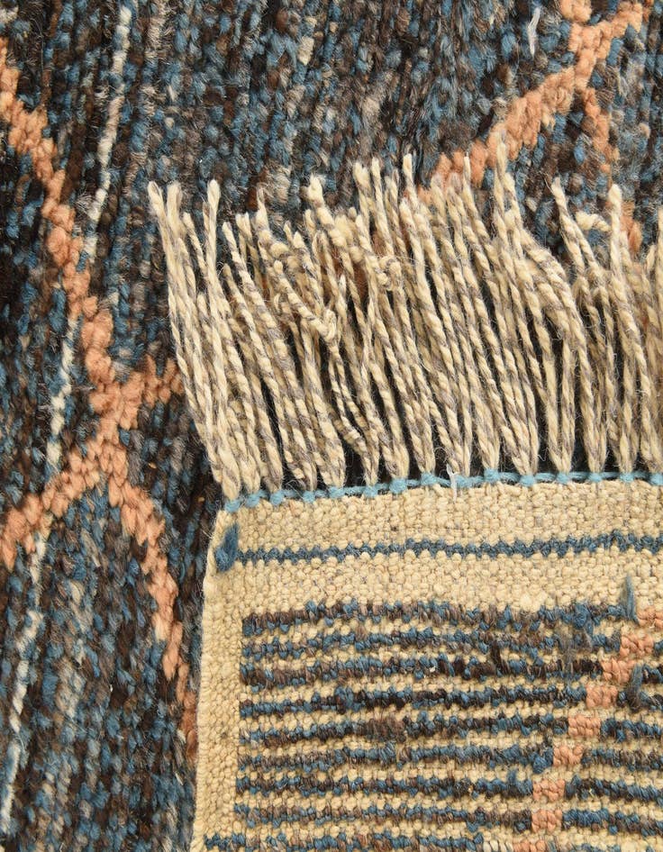 Detail image of 6' 2 x 9'  Hand Knotted Moroccan Wool Rug