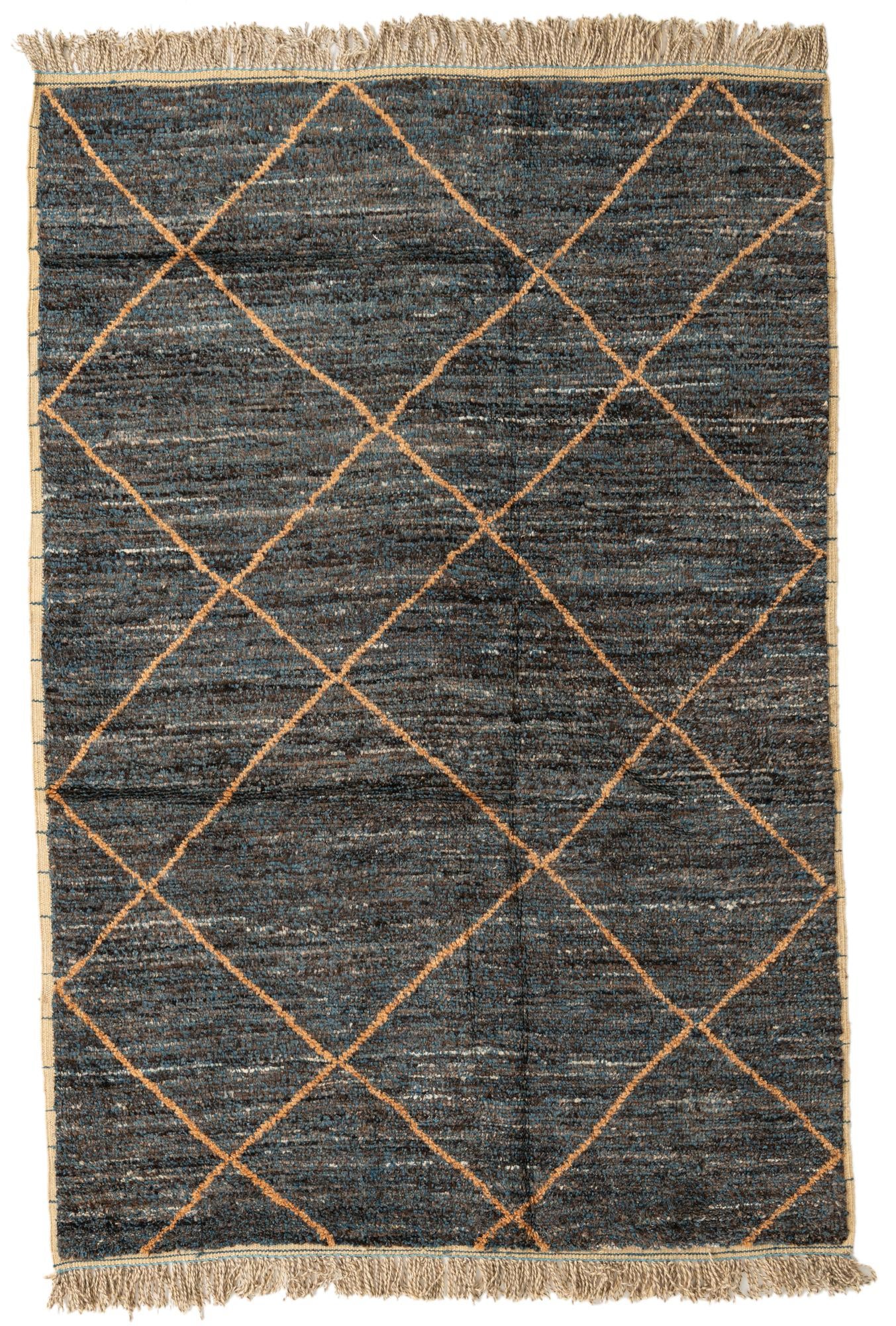6' 2 x 9' Hand Knotted Moroccan Wool Rug