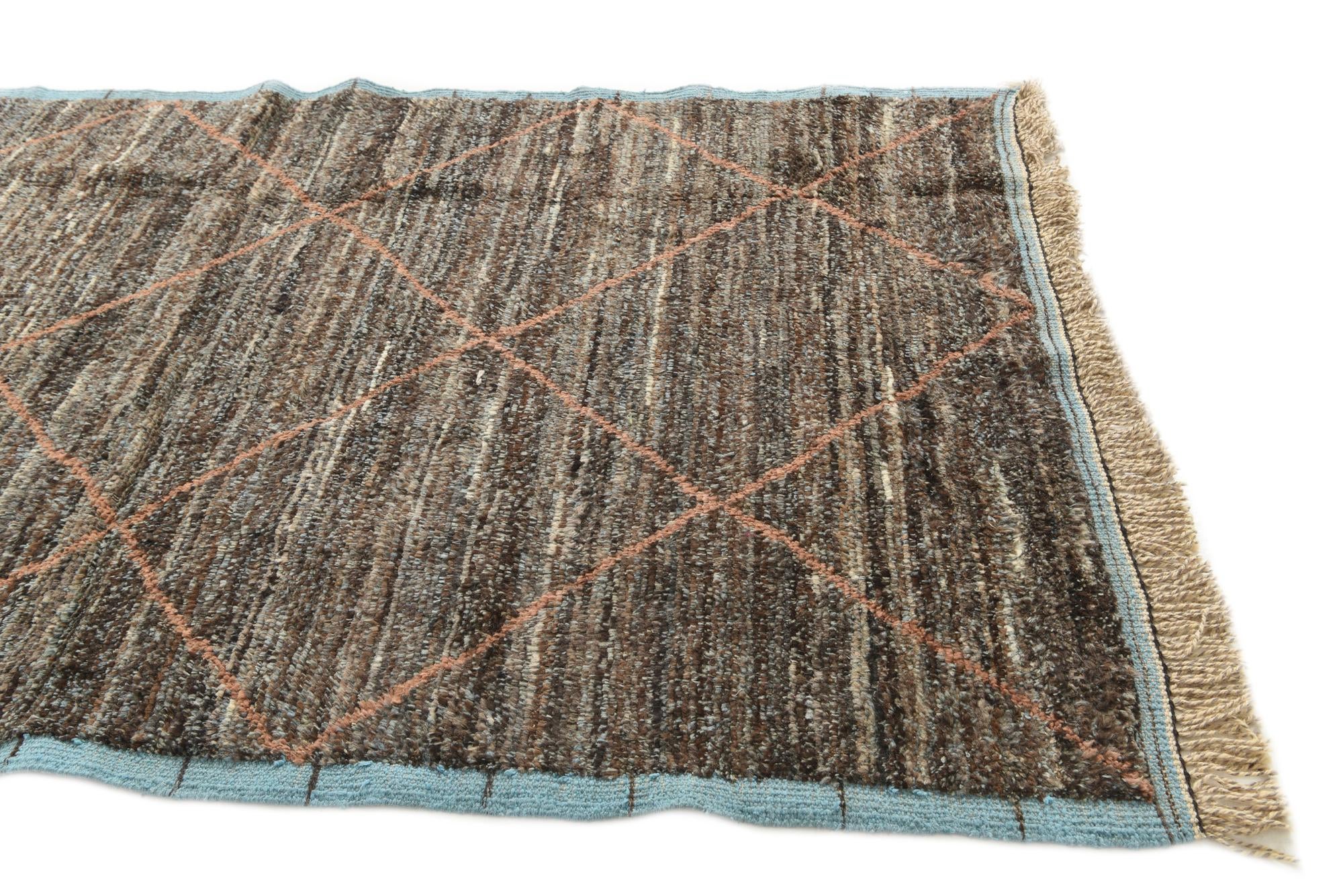 4' 10 x 8' 2 Hand Knotted Moroccan Wool Rug