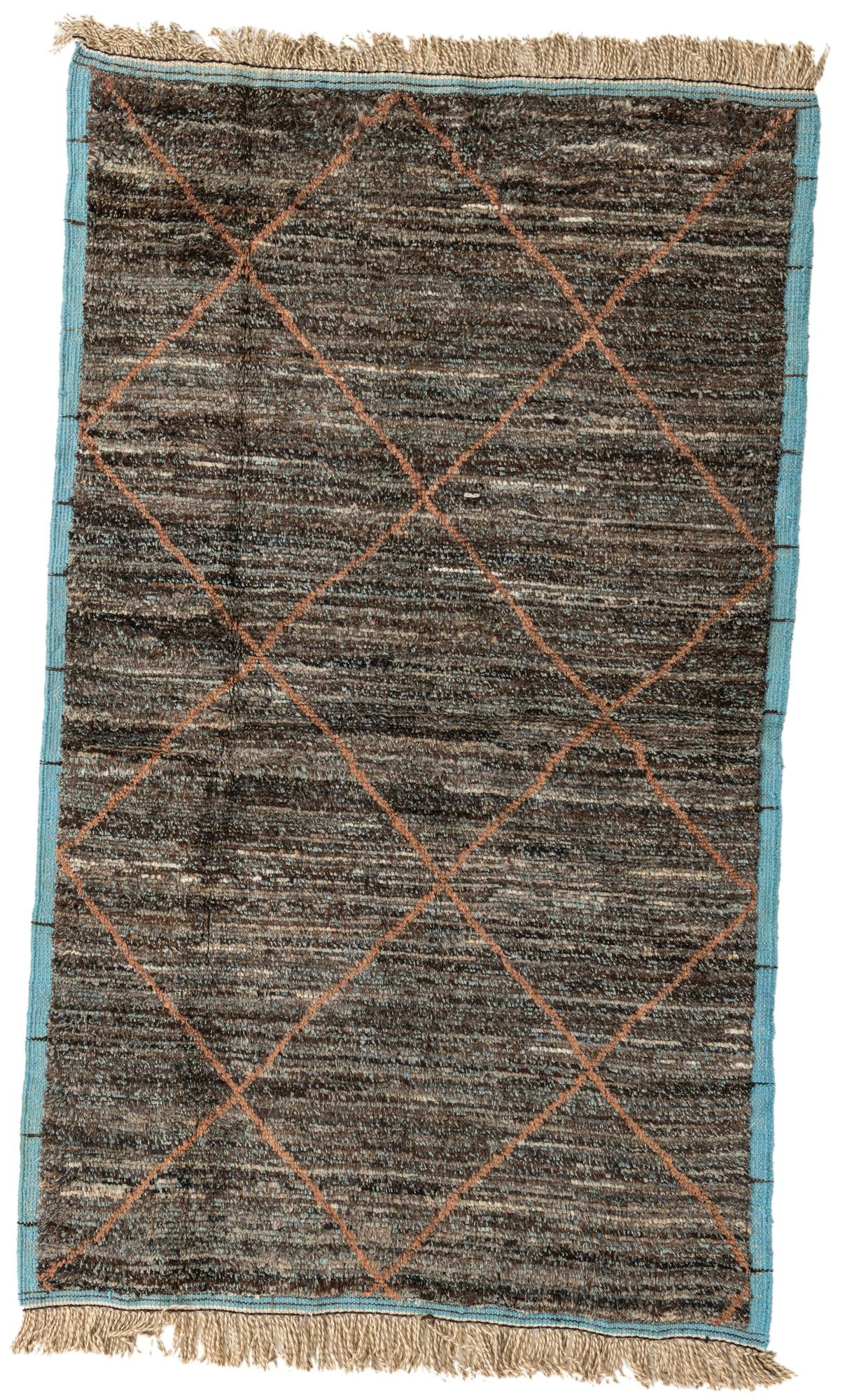 4' 10 x 8' 2 Hand Knotted Moroccan Wool Rug