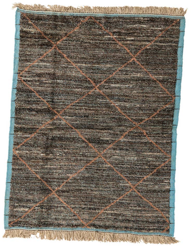 Detail image of 4' 10 x 8' 2 Hand Knotted Moroccan Wool Rug