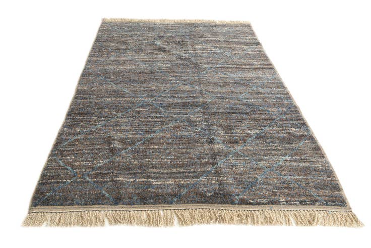 Detail image of 6' 3 x 9' 2 Hand Knotted Moroccan Wool Rug