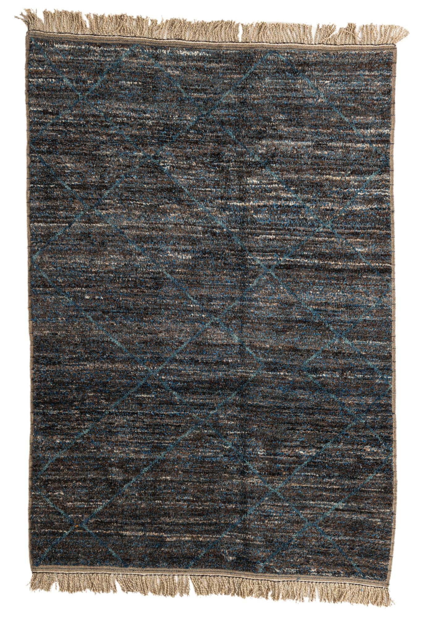 6' 3 x 9' 2 Hand Knotted Moroccan Wool Rug