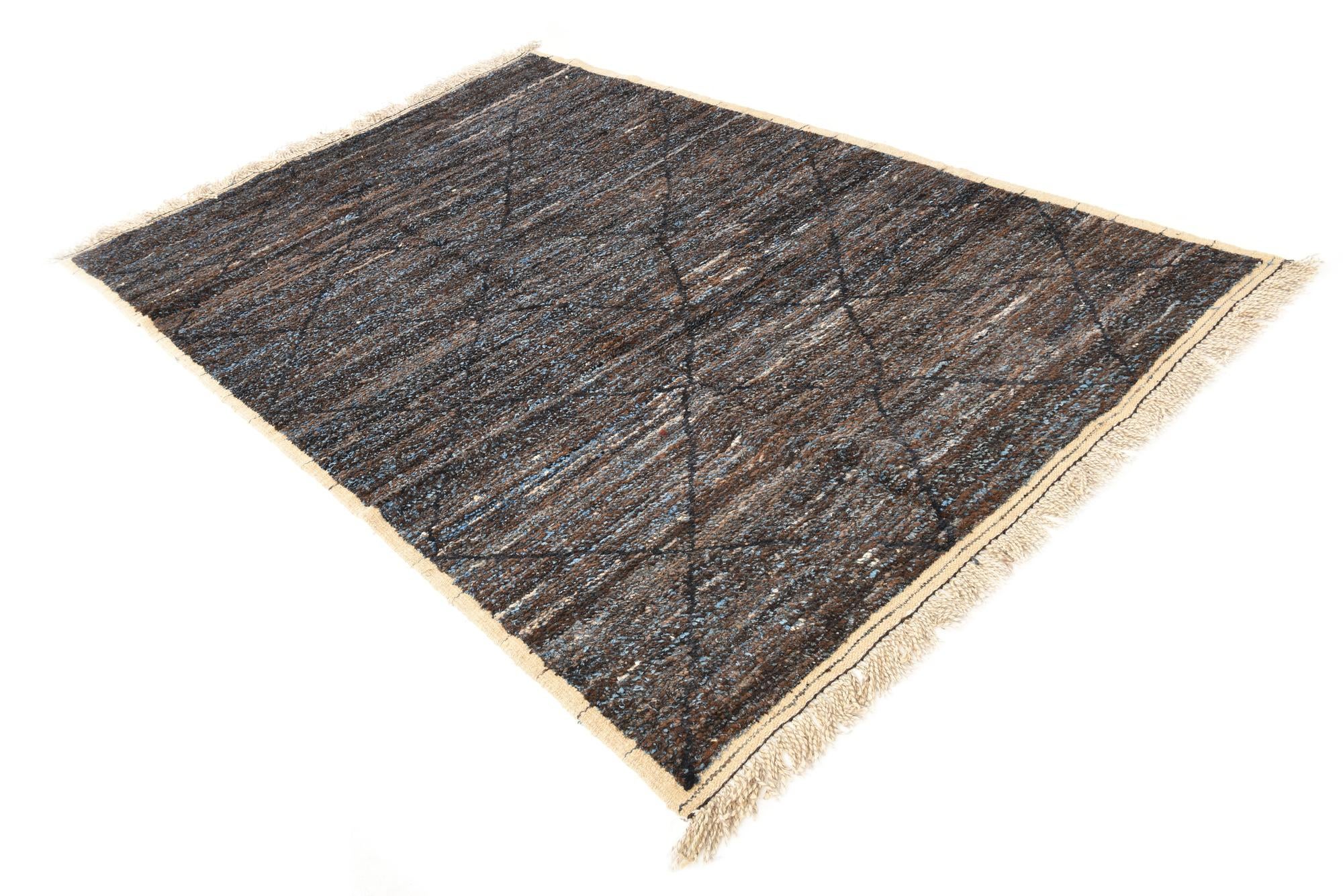 6' 2 x 9' 3 Hand Knotted Moroccan Wool Rug