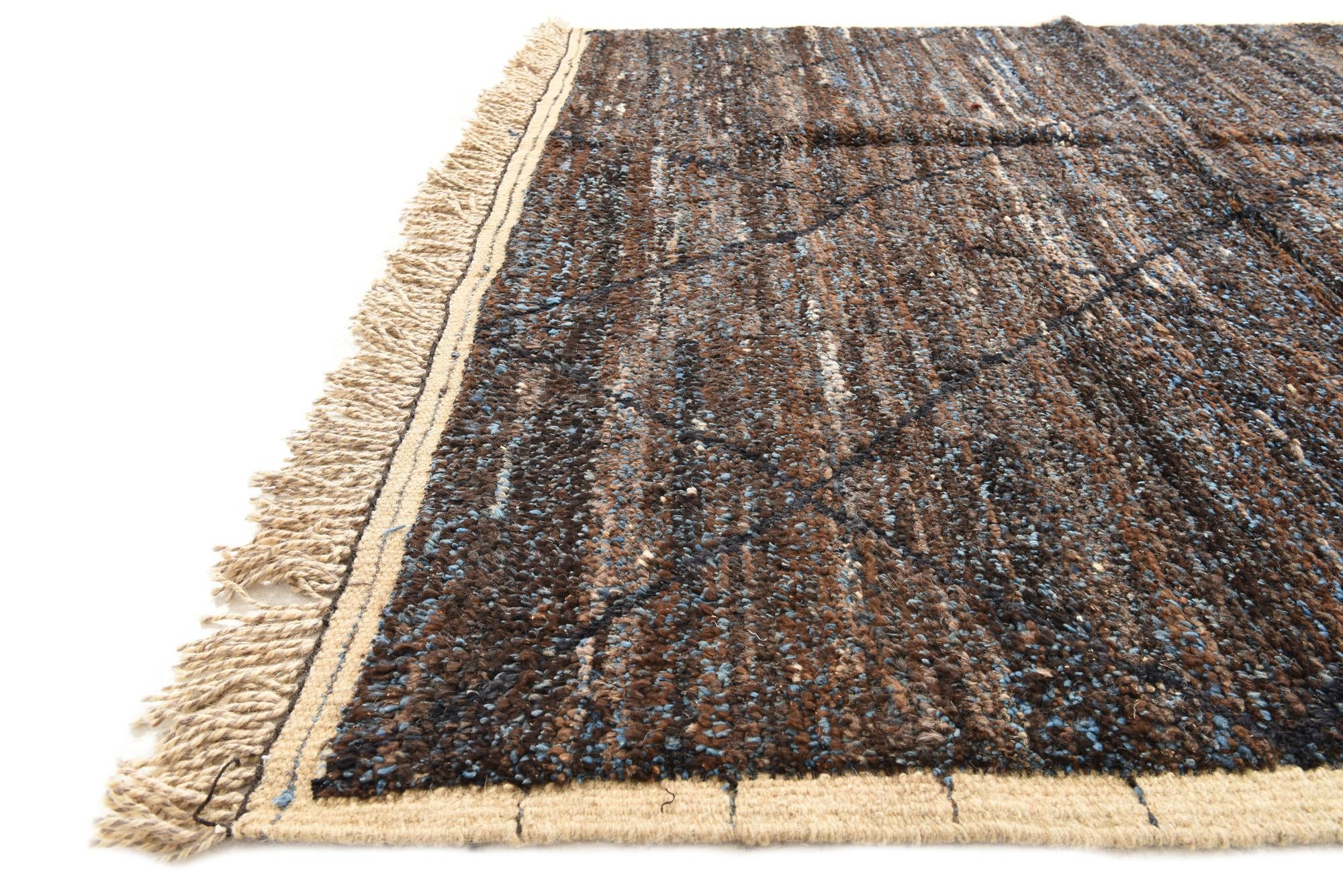 6' 2 x 9' 3 Hand Knotted Moroccan Wool Rug