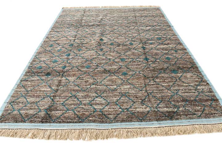 8' x 10' 6 Hand Knotted Moroccan Wool Rug
