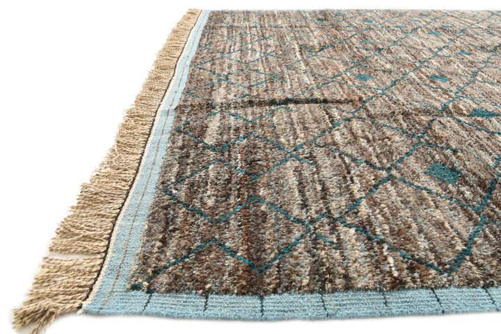 8' x 10' 6 Hand Knotted Moroccan Wool Rug