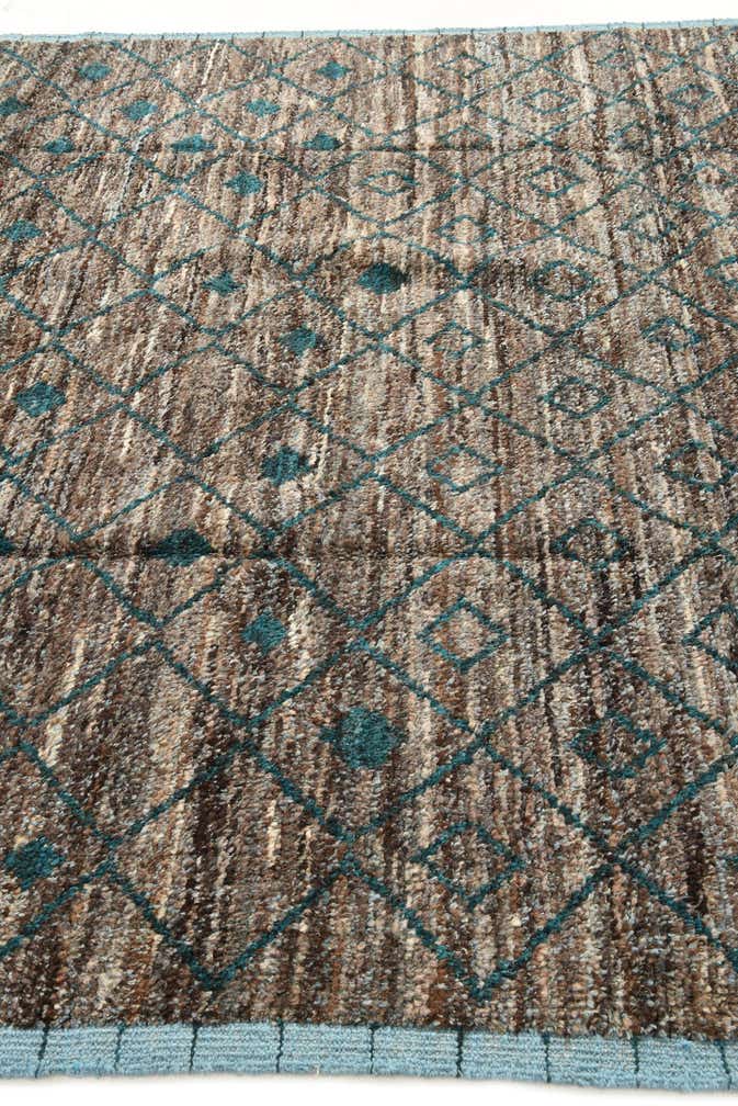 8' x 10' 6 Hand Knotted Moroccan Wool Rug