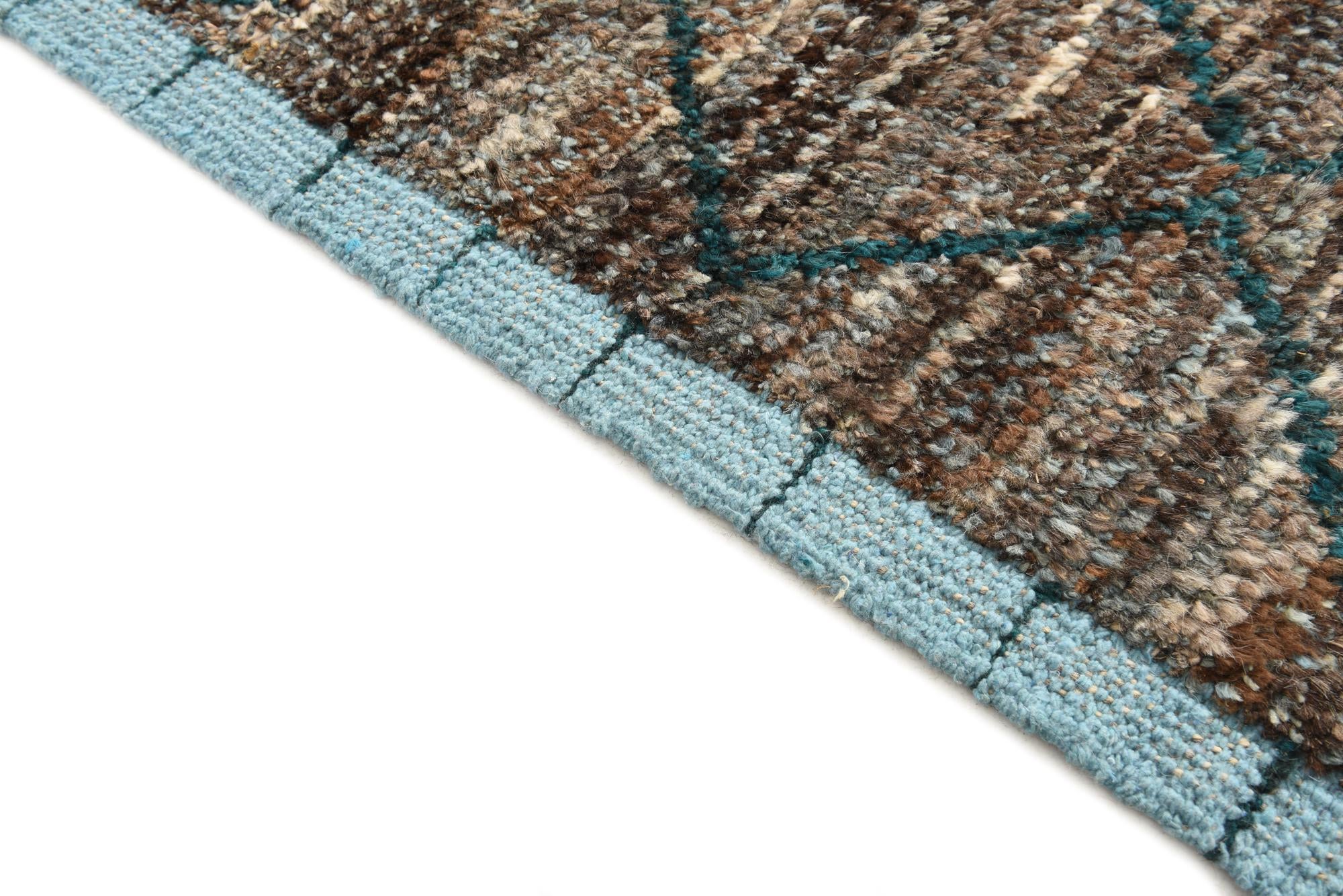 8' x 10' 6 Hand Knotted Moroccan Wool Rug