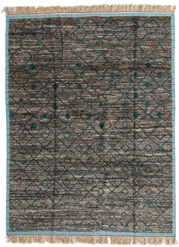 8' x 10' 6 Hand Knotted Moroccan Wool Rug