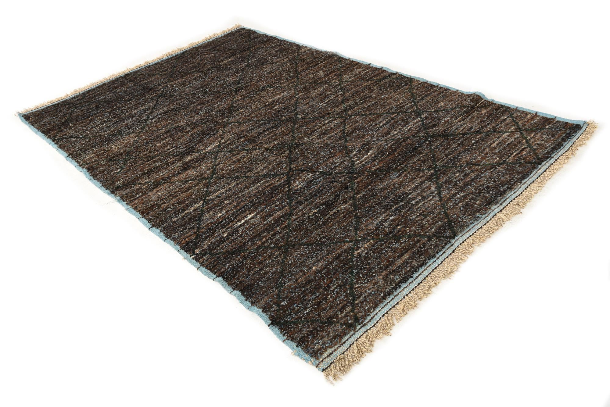 6' 1 x 9' 1 Hand Knotted Moroccan Wool Rug