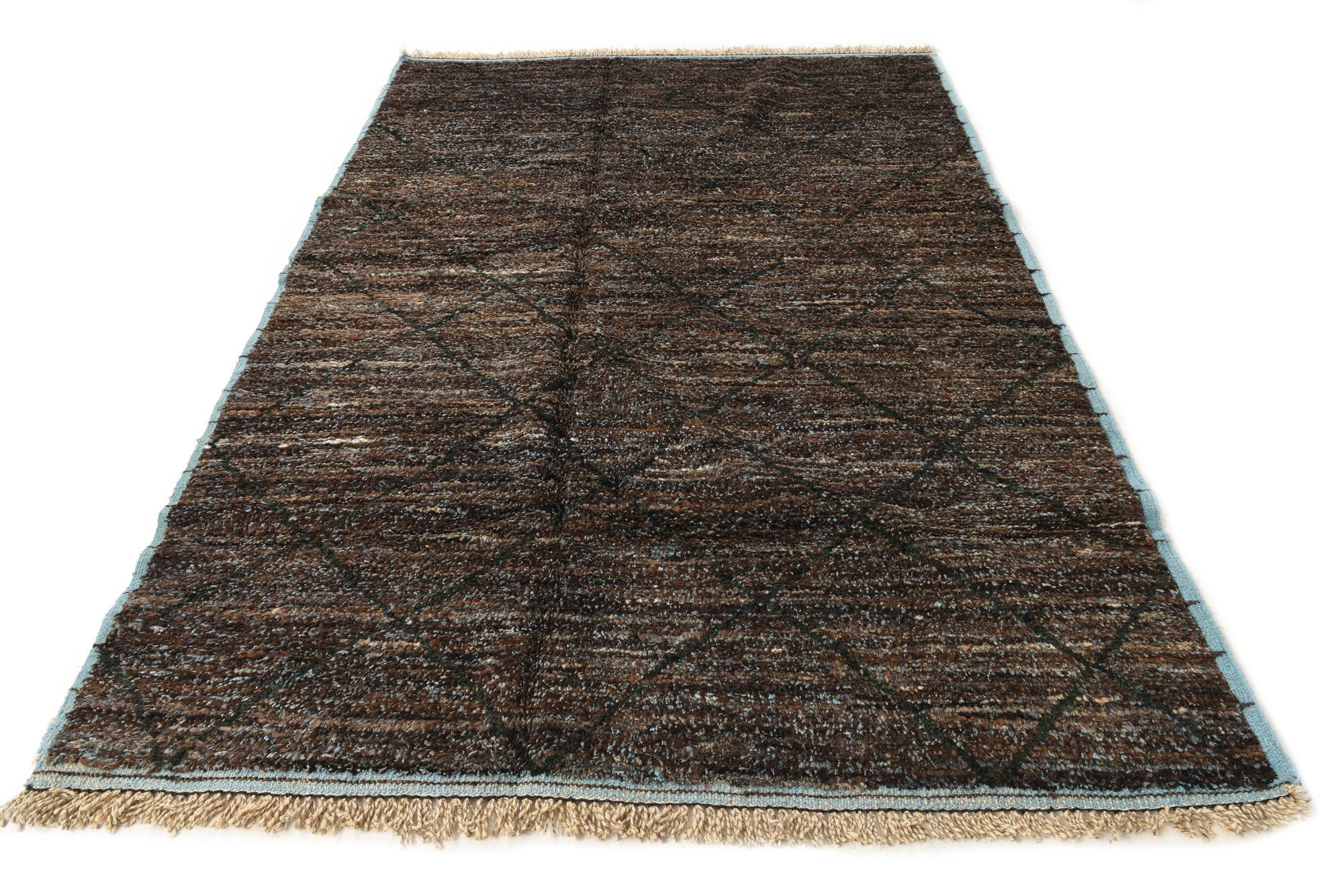 6' 1 x 9' 1 Hand Knotted Moroccan Wool Rug