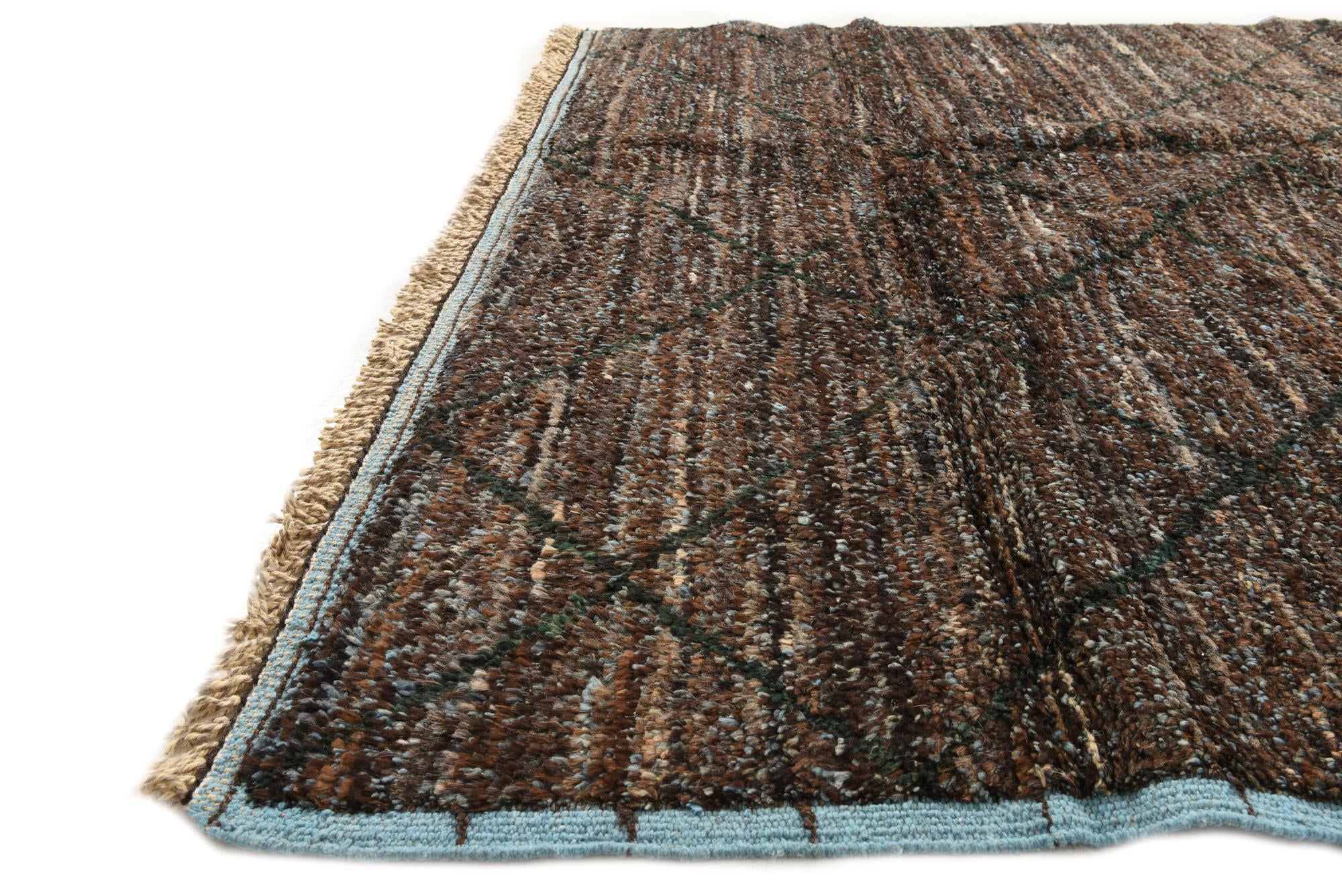 6' 1 x 9' 1 Hand Knotted Moroccan Wool Rug