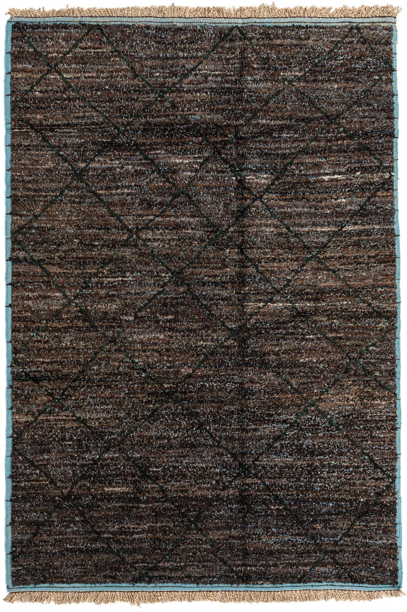 6' 1 x 9' 1 Hand Knotted Moroccan Wool Rug