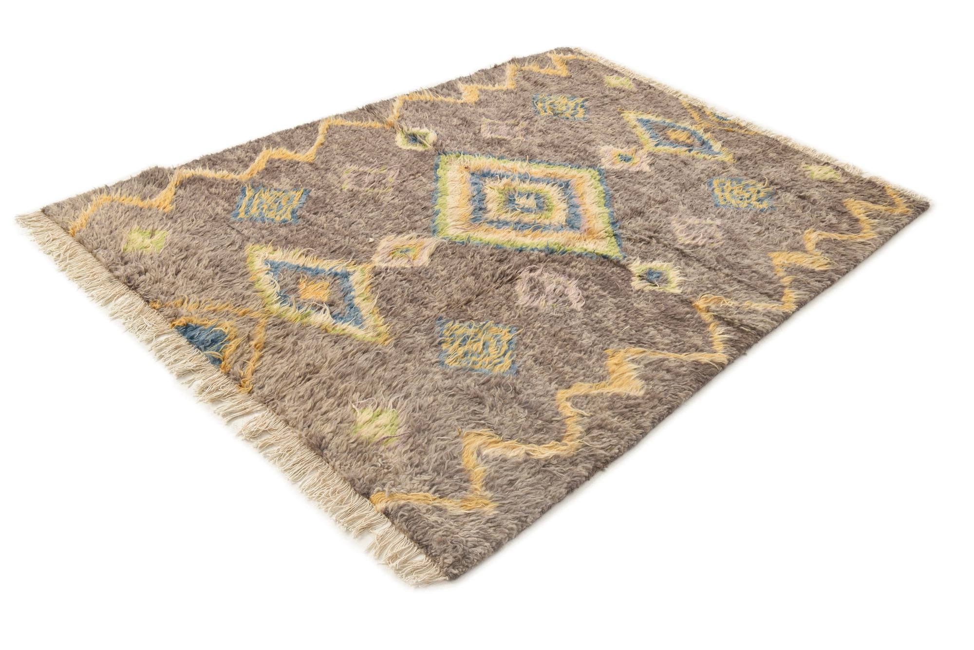 5' 8 x 8' Hand Knotted Moroccan Wool Rug