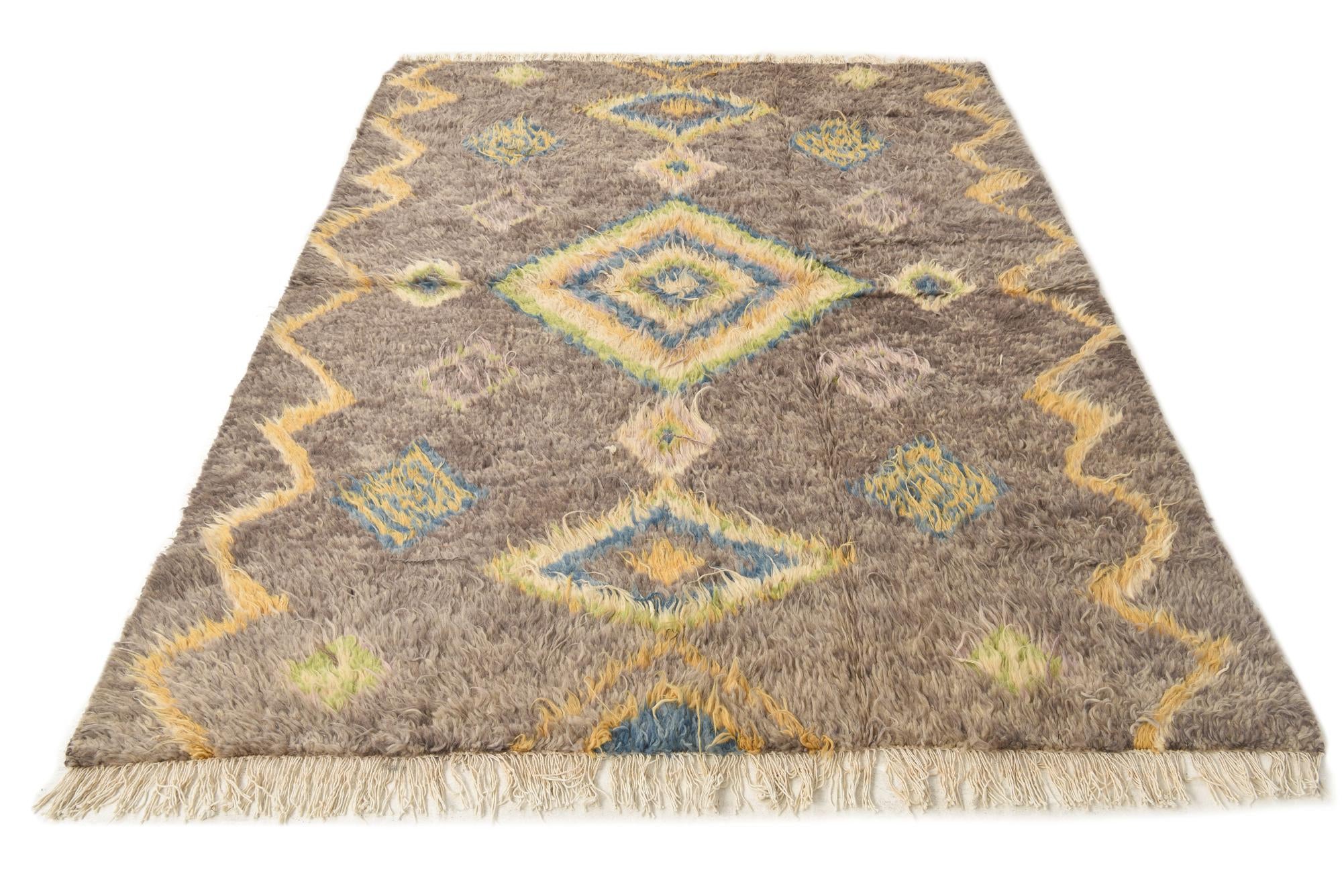 5' 8 x 8' Hand Knotted Moroccan Wool Rug