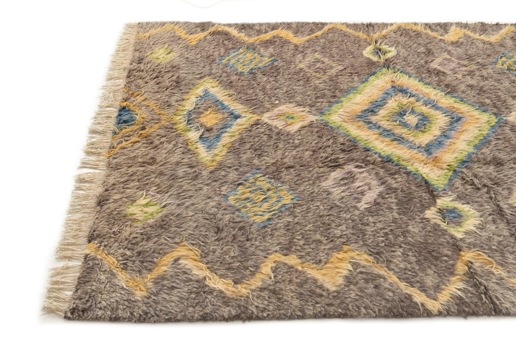 5' 8 x 8' Hand Knotted Moroccan Wool Rug